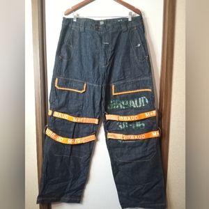 Vintage Y2K Marithe Francois Girbaud wide leg shuttle strap cargo utilit…